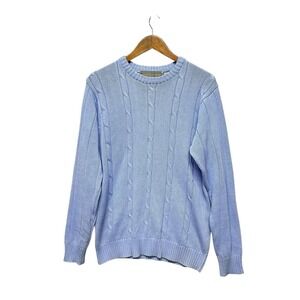Oscar De‎ La Renta Cable Knit Sweater Pullover Blue Grandpacore Size S Fosherman